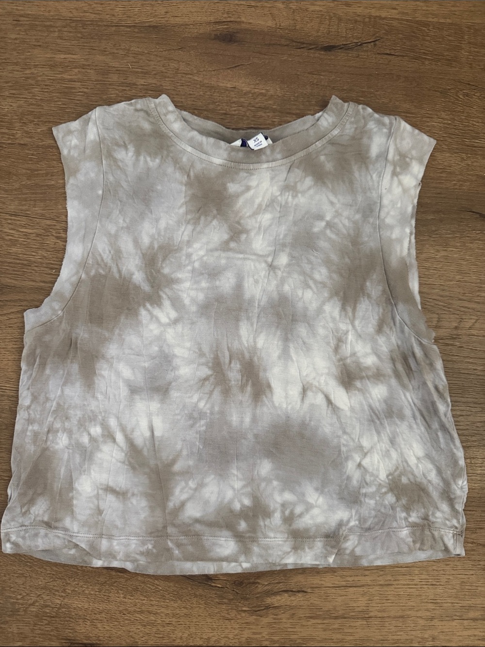 JoyLab Neutral Tie-Dye Muscle Tank in Taupe and Cream
